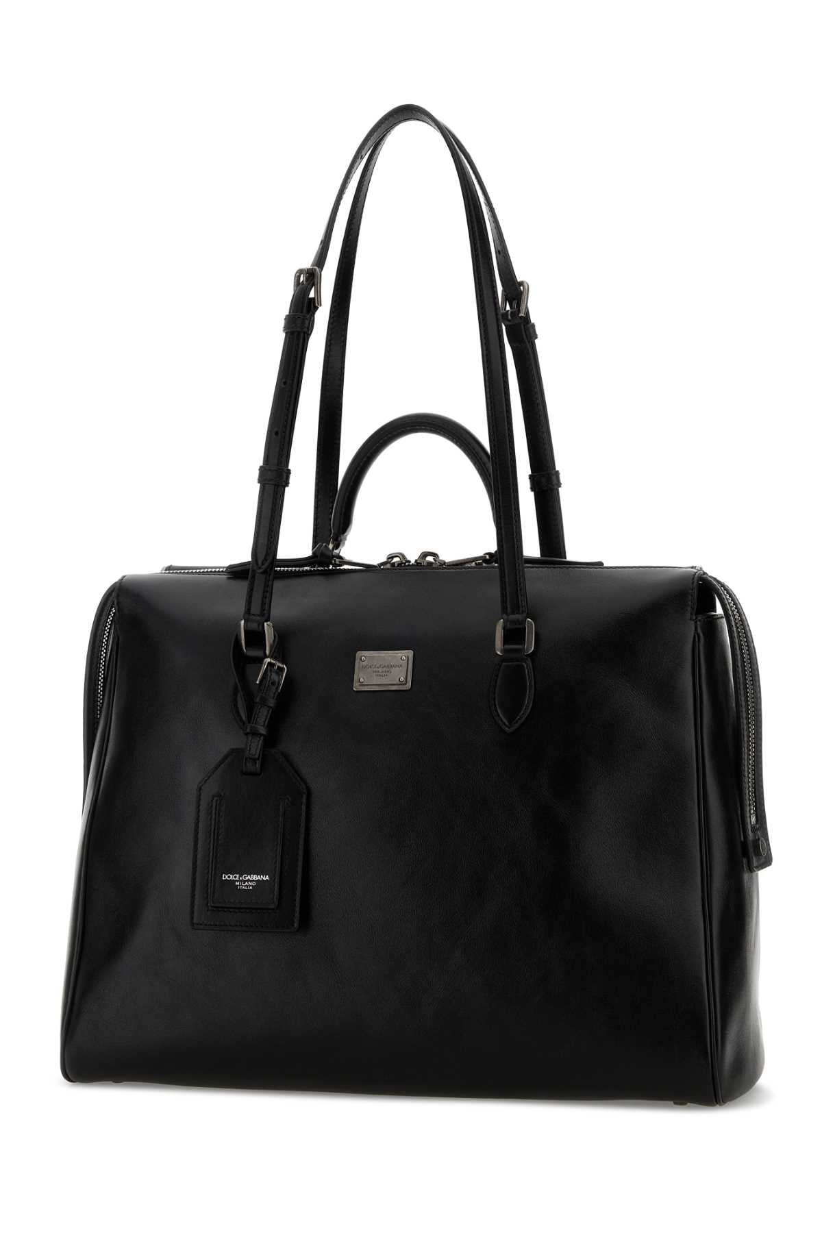 Black Leather Vittoria Shopping Bag Nero Borse A Mano