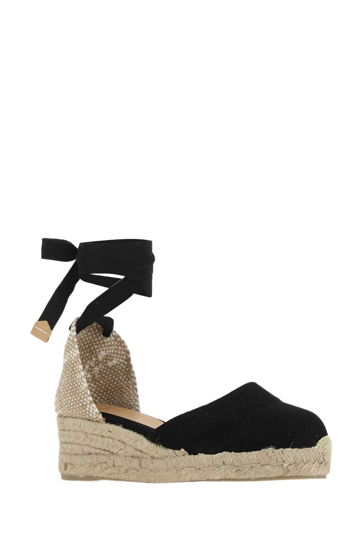 Black Canvas Carina Wedges Nero Espadrillas