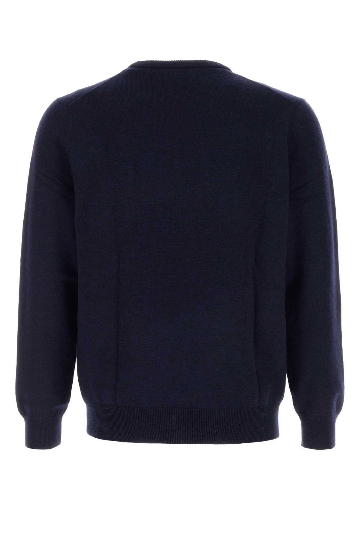 Dark Blue Wool Sweater Hunternavy Exterior: Maglieria