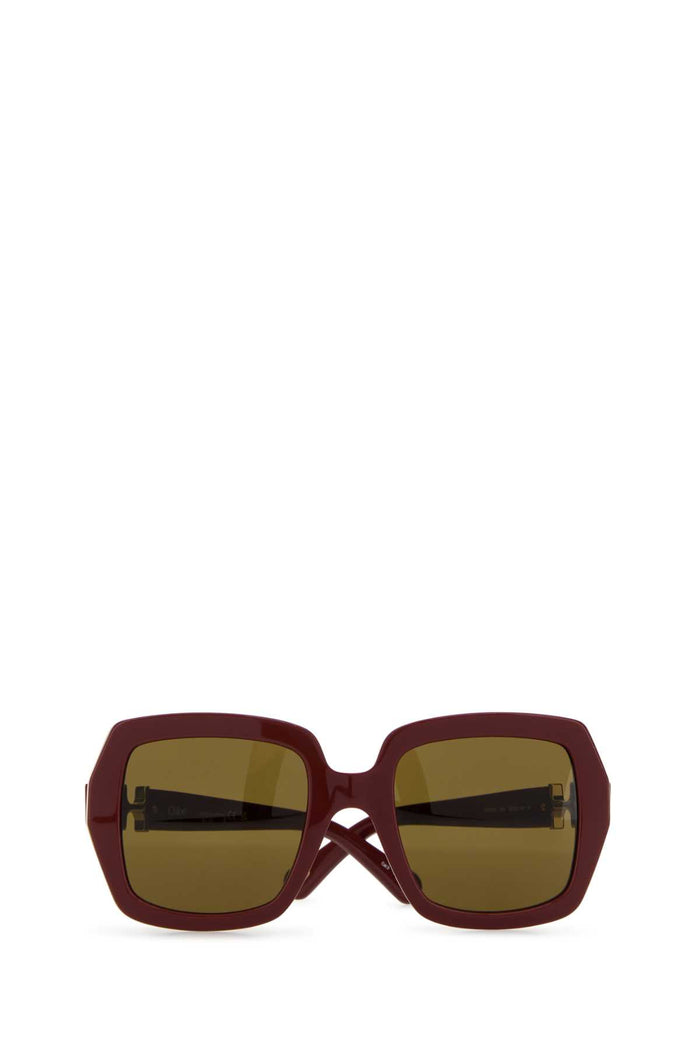 Burgundy Acetate Sunglasses 52 Exterior: Occhiali Da Sole