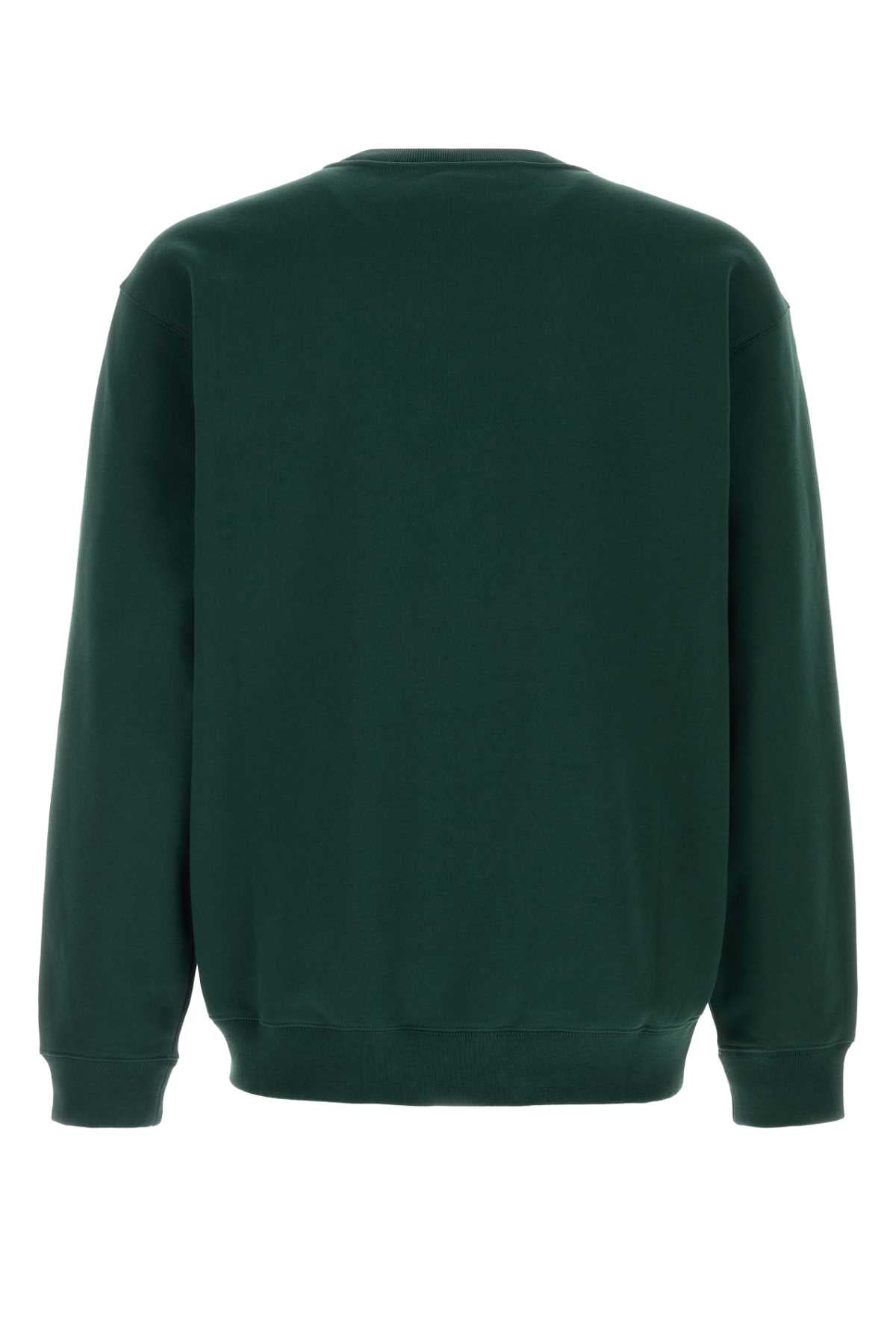 Bottle Green Cotton Sweatshirt Exterior: Felpe
