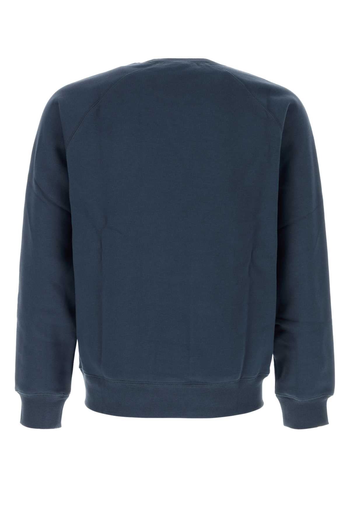 Navy Blue Cotton Blend Chase Sweat Duskybluegold Exterior: Polyester Felpe