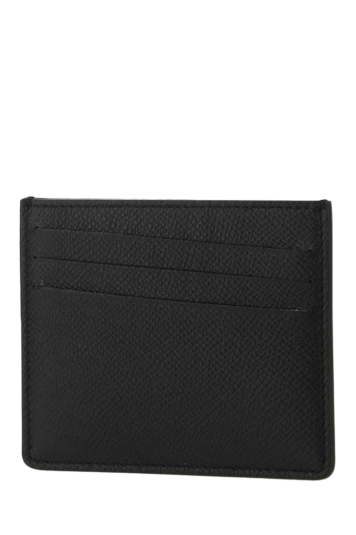 Black Leather Card Holder T8013 Portafogli