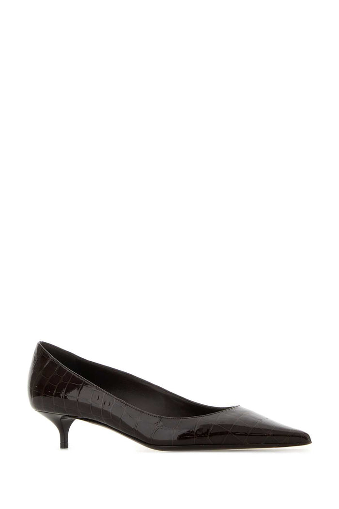 Chocolate Leather Amelia Pumps Sambuco Salpa Plastic Metal Scarpe Con Tacco