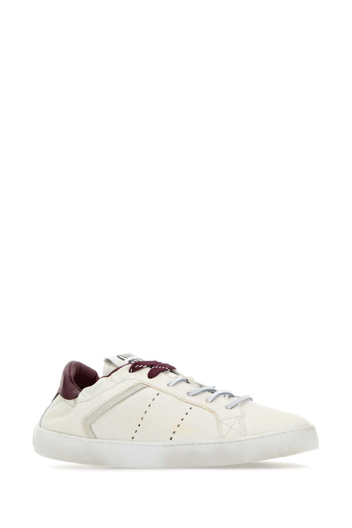 Ivory Leather Sneakers Biancoporpora