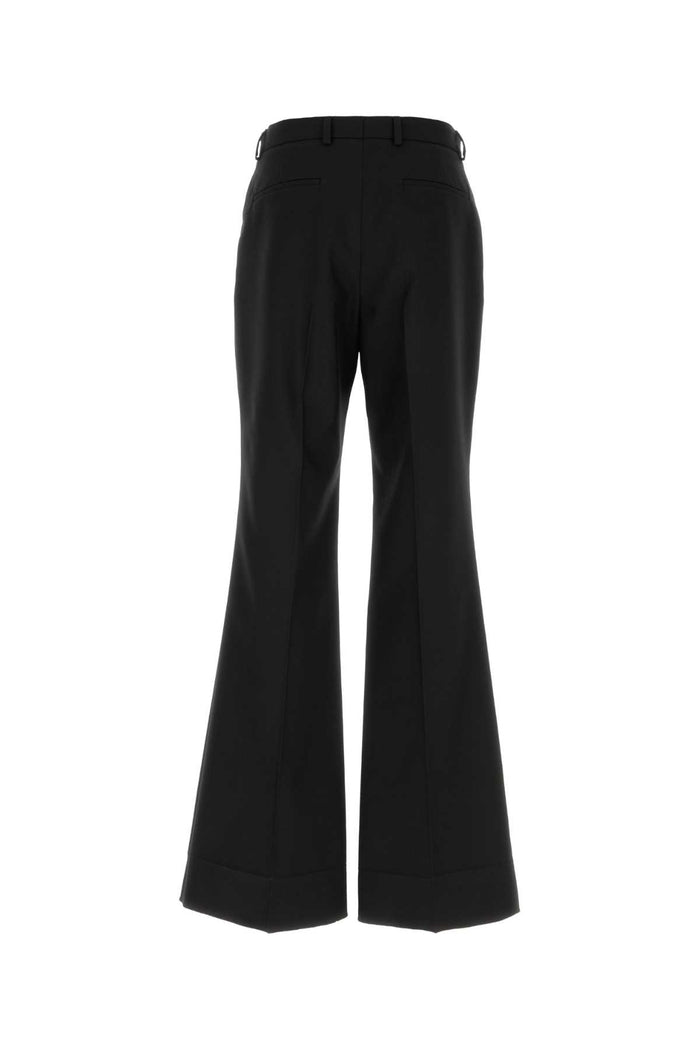 Black Polyester Blend Pant Nero Exterior: Wool Pantaloni