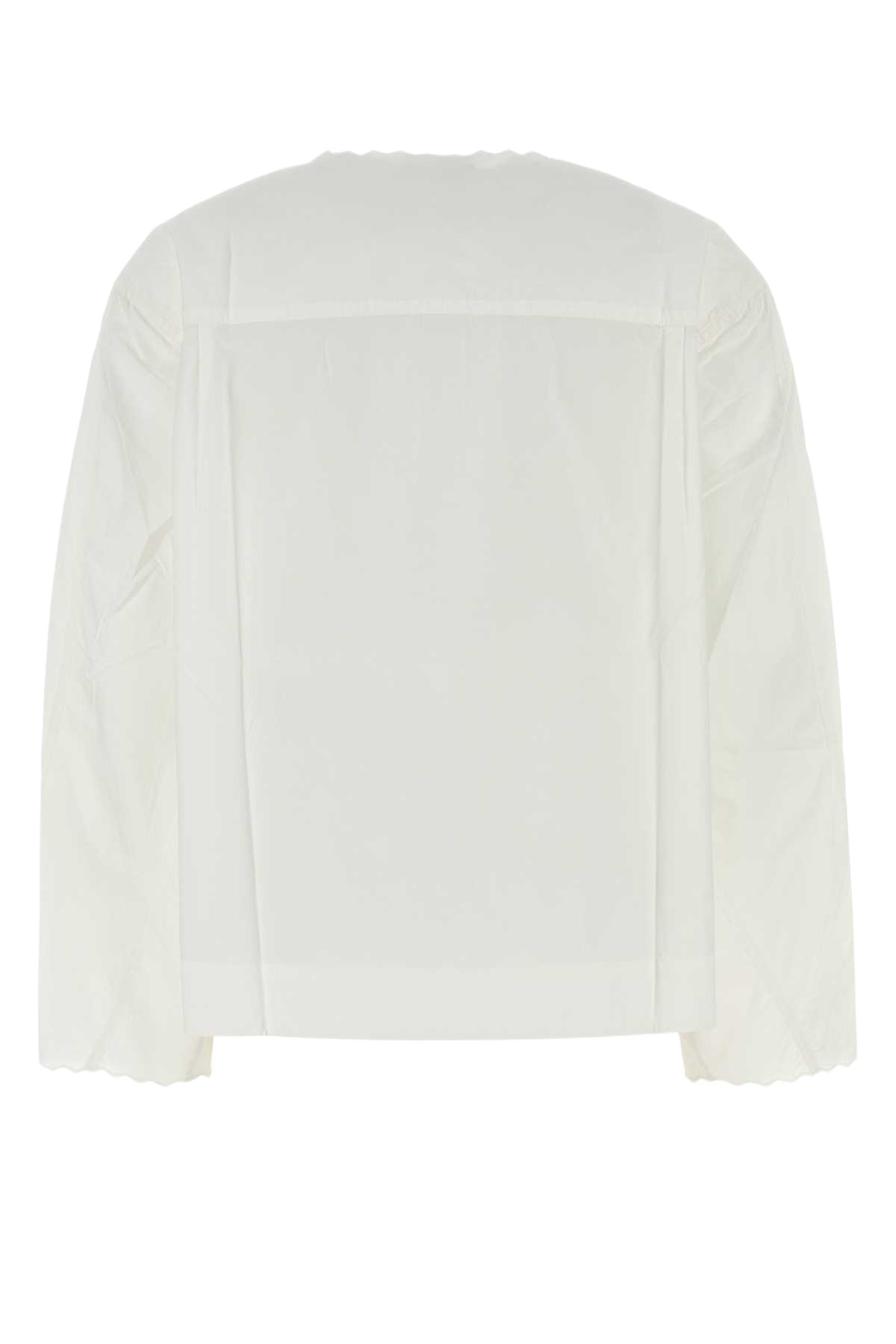 White Poplin Destinee Blouse Blanc Exterior: Cotton Camicie