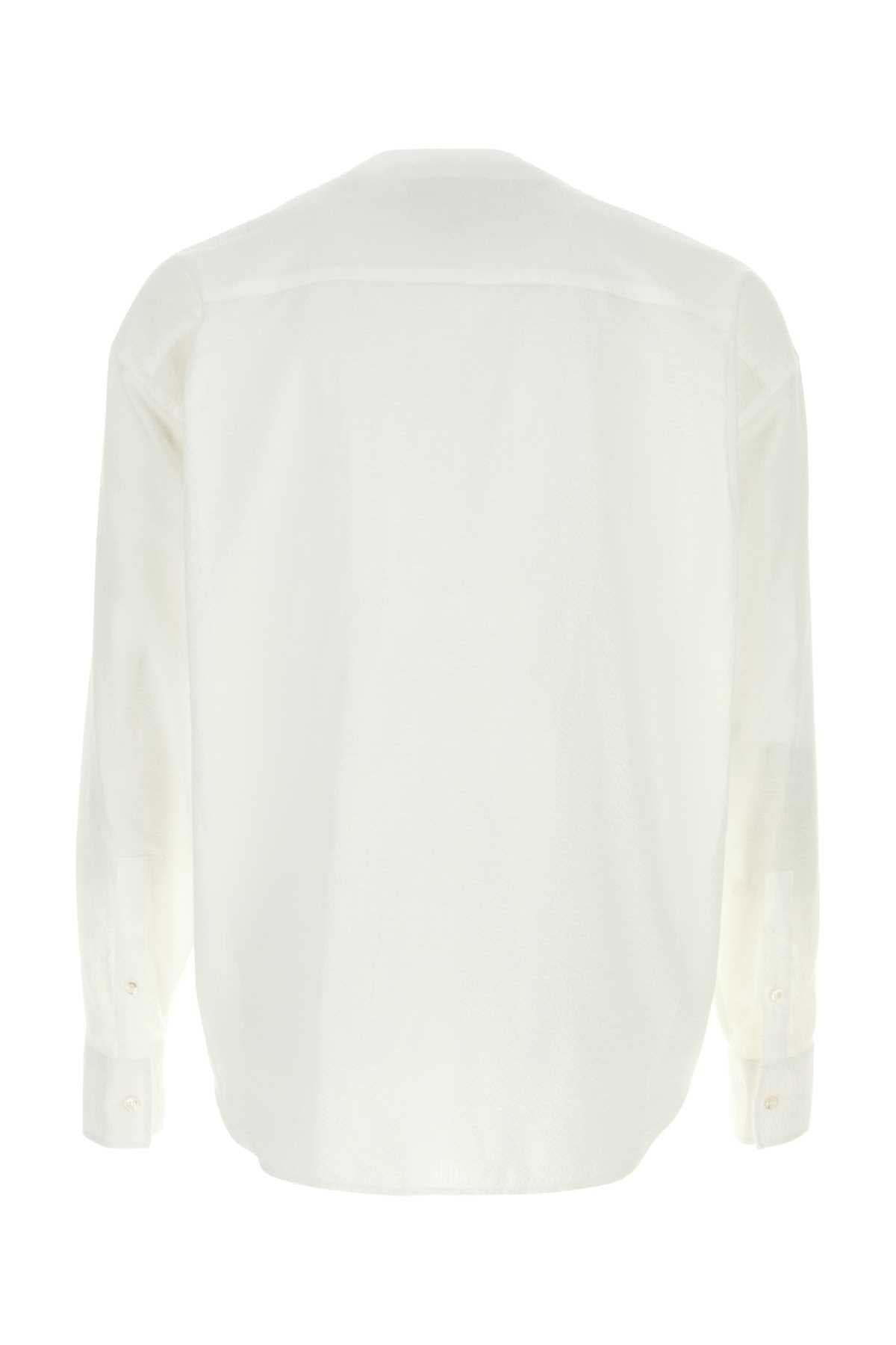 White Seersucker Shirt Exterior: Cotton Camicie