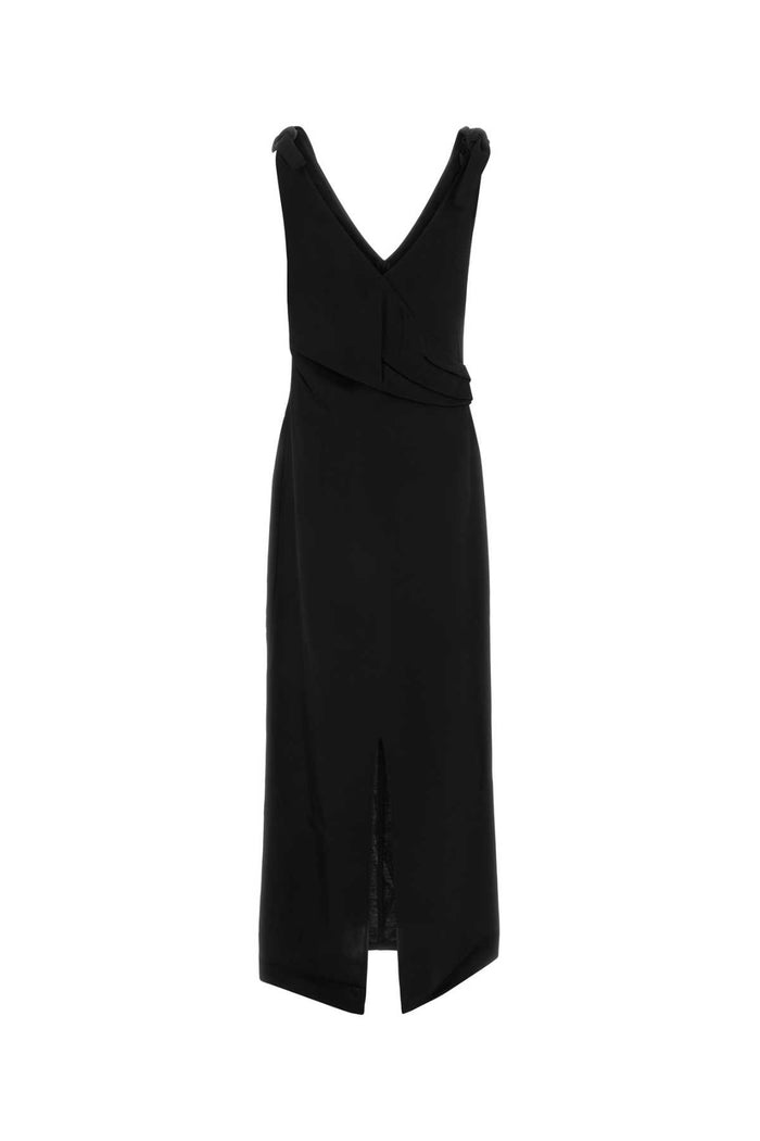 Black Viscose Dress Exterior: Abiti