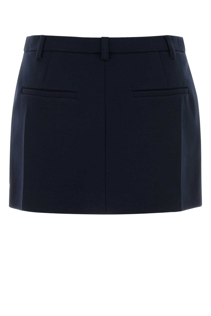 Navy Stretch Jersey Mini Skirt Bleu Gonne
