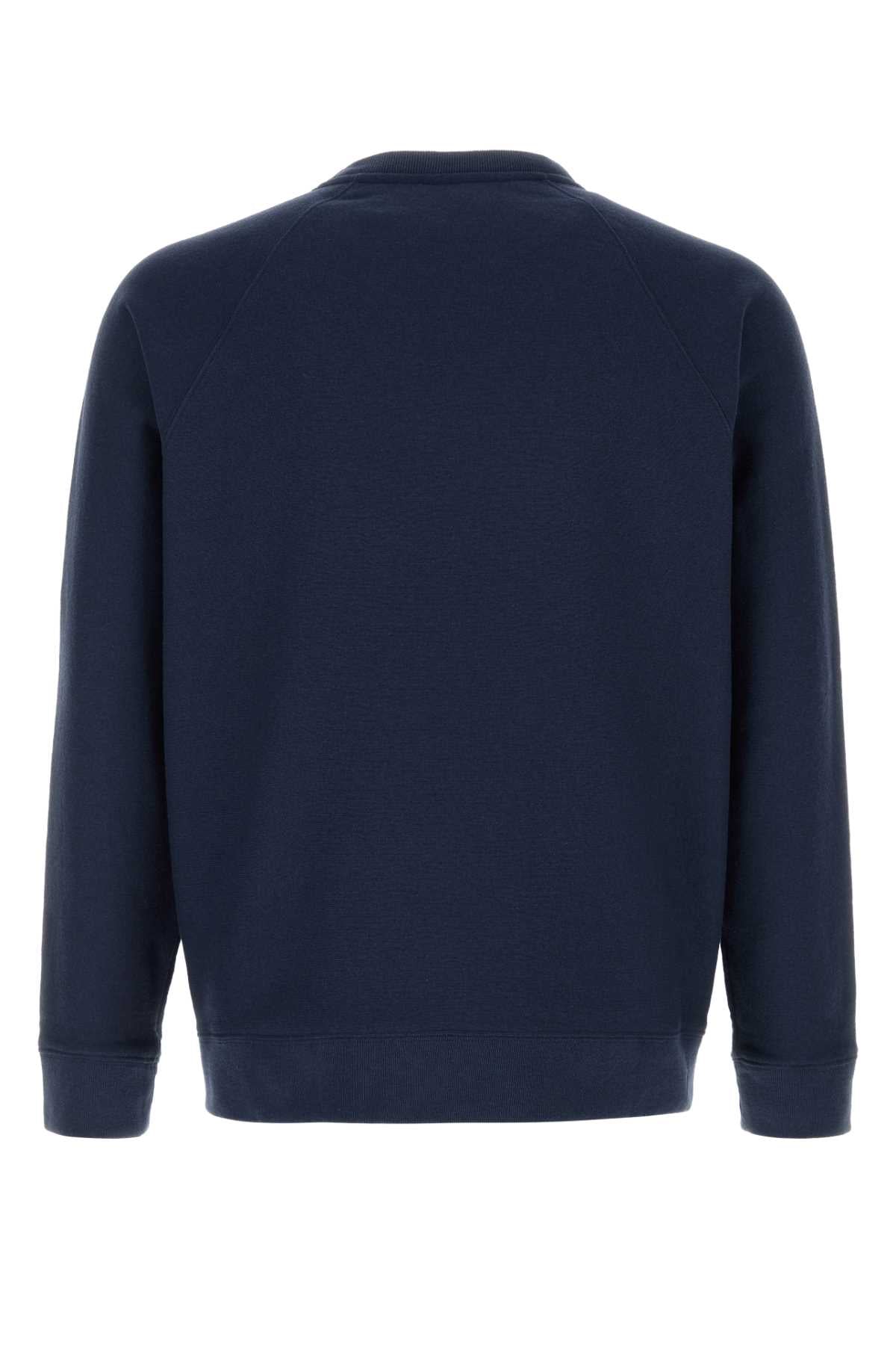 Navy Blue Cotton And Polyester Sweatshirt Darknavy Exterior: Felpe