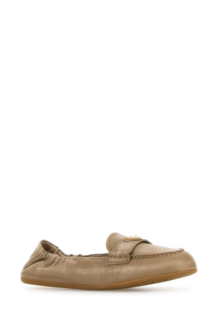Beige Nappa Leather Loafers Sabbia Mocassini