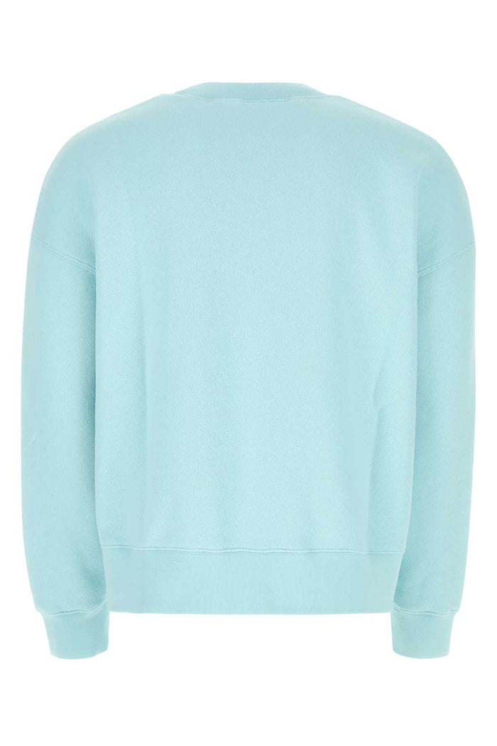 Pastel Light-Blue Cotton Sweatshirt Multicolor Exterior: Felpe