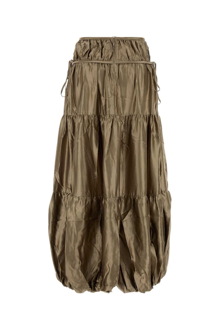 Dove Grey Satin Skirt Sesame Gonne