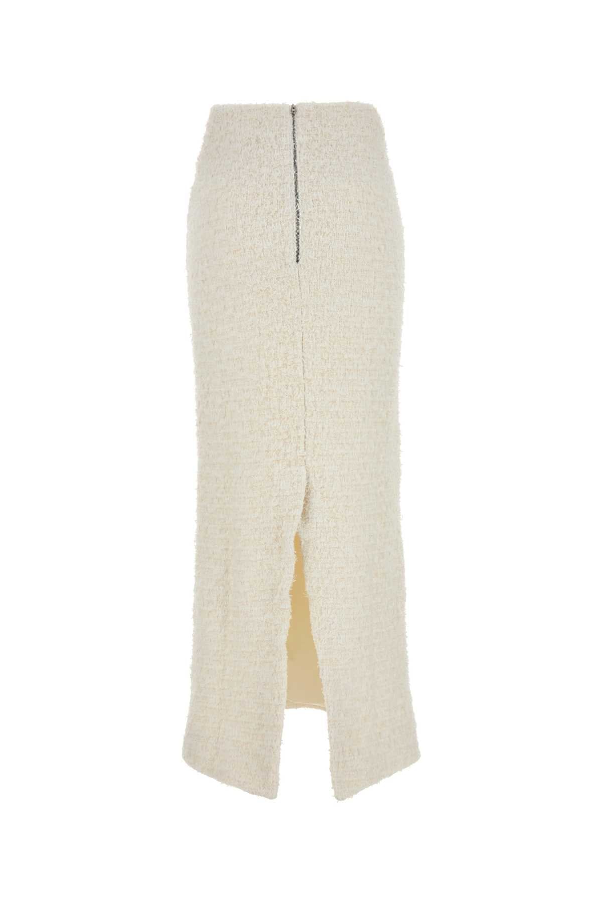 White Stretch Bouclã¨ Skirt Gonne