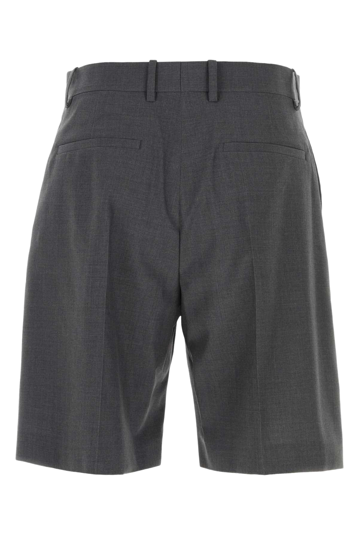 Dark Grey Wool Bermuda Shorts Stonegrey Exterior: Virgin