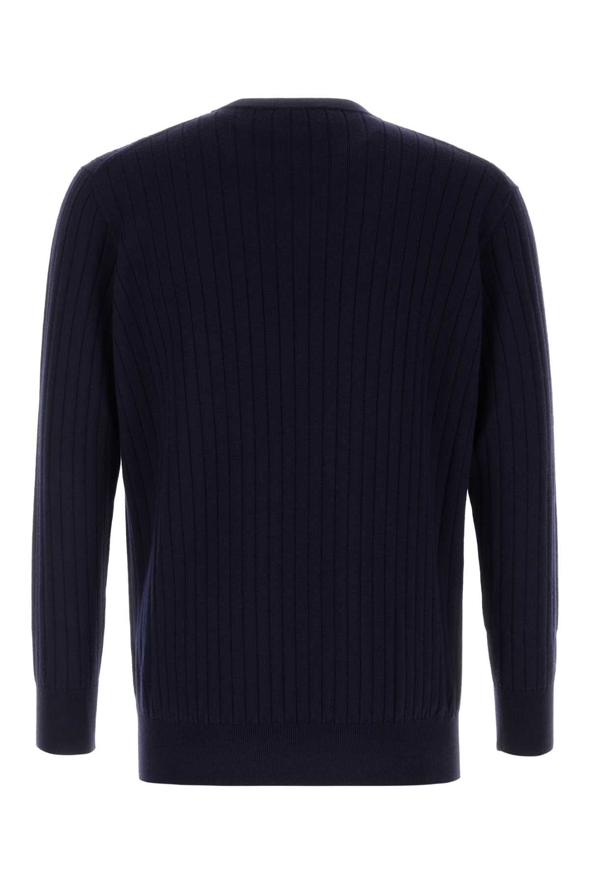 Dark Blue Wool Sweater Abyss Exterior: Maglieria