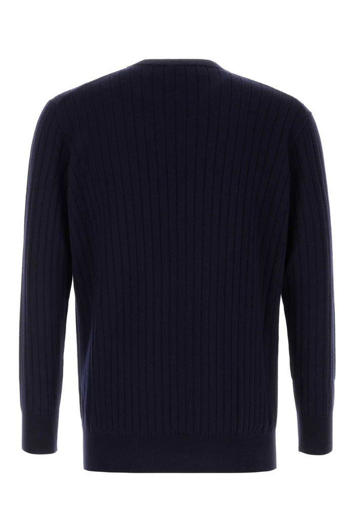 Dark Blue Wool Sweater Abyss Exterior: Maglieria