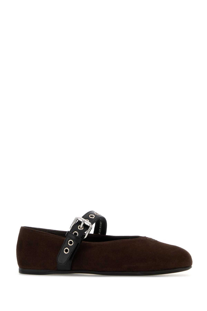Dark Brown Suede Ballerinas Moro Ballerine