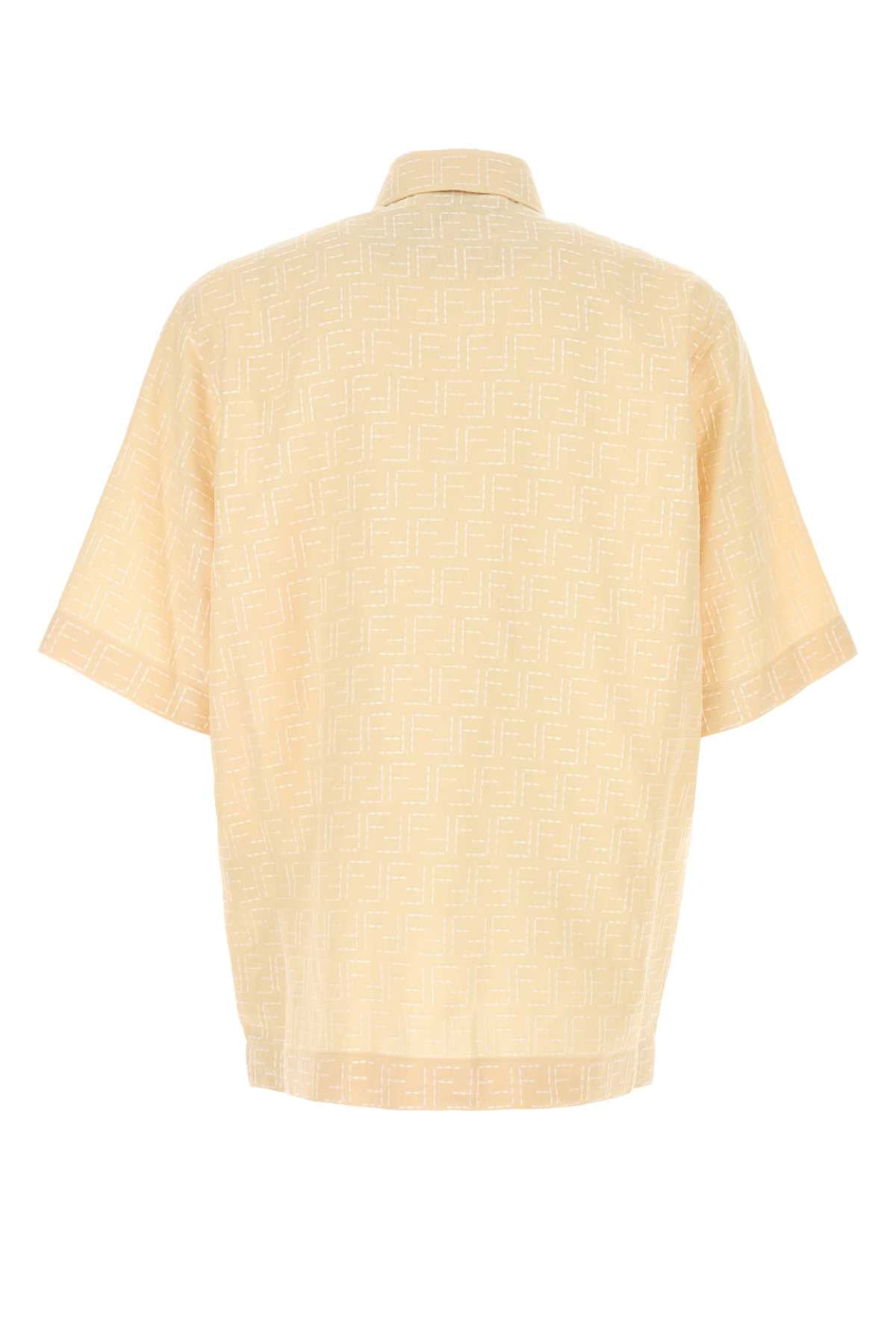 Cream Linen Blend Shirt Butter Exterior: Cotton Camicie