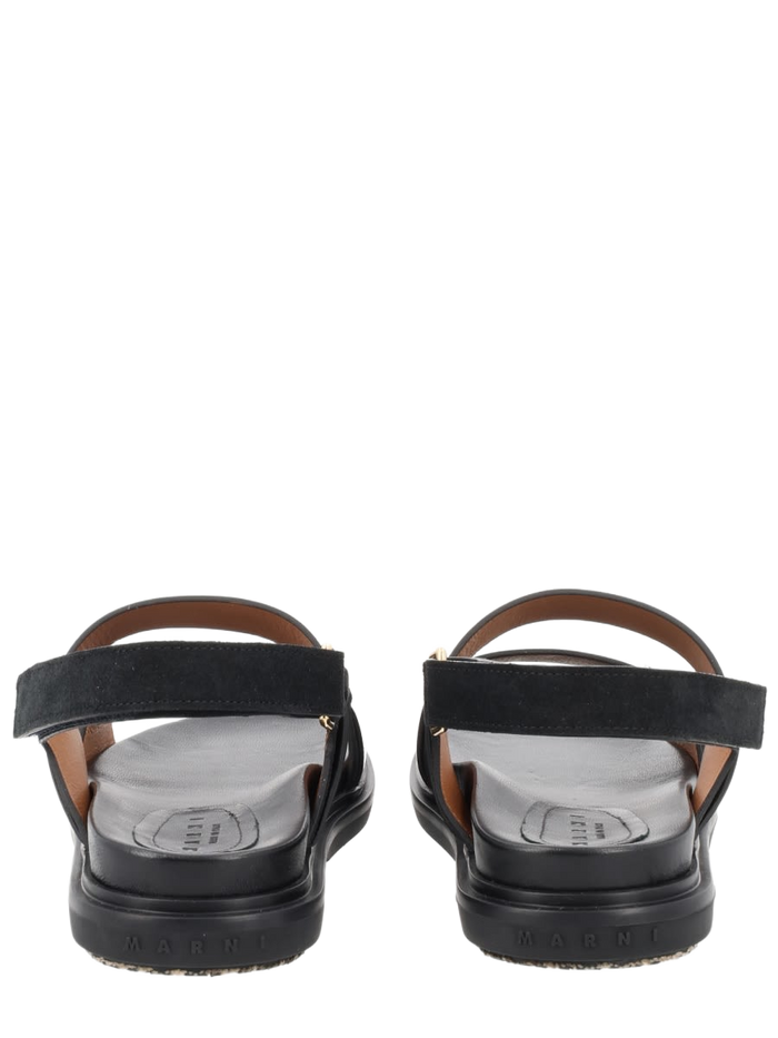 Sandal Fussbett Black Calf Leather