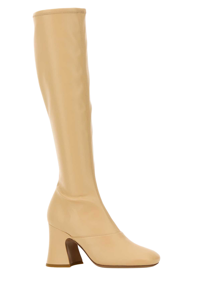 Cream Synthetic Leather Janis Boots Petalbeige Stivali