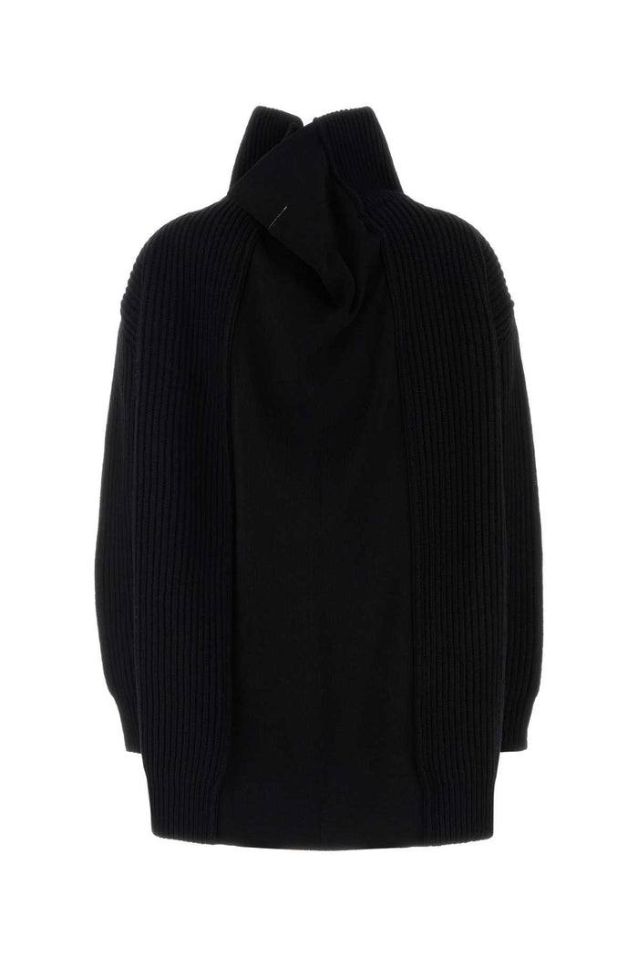 Black Wool Blend Oversize Cardigan Maglieria