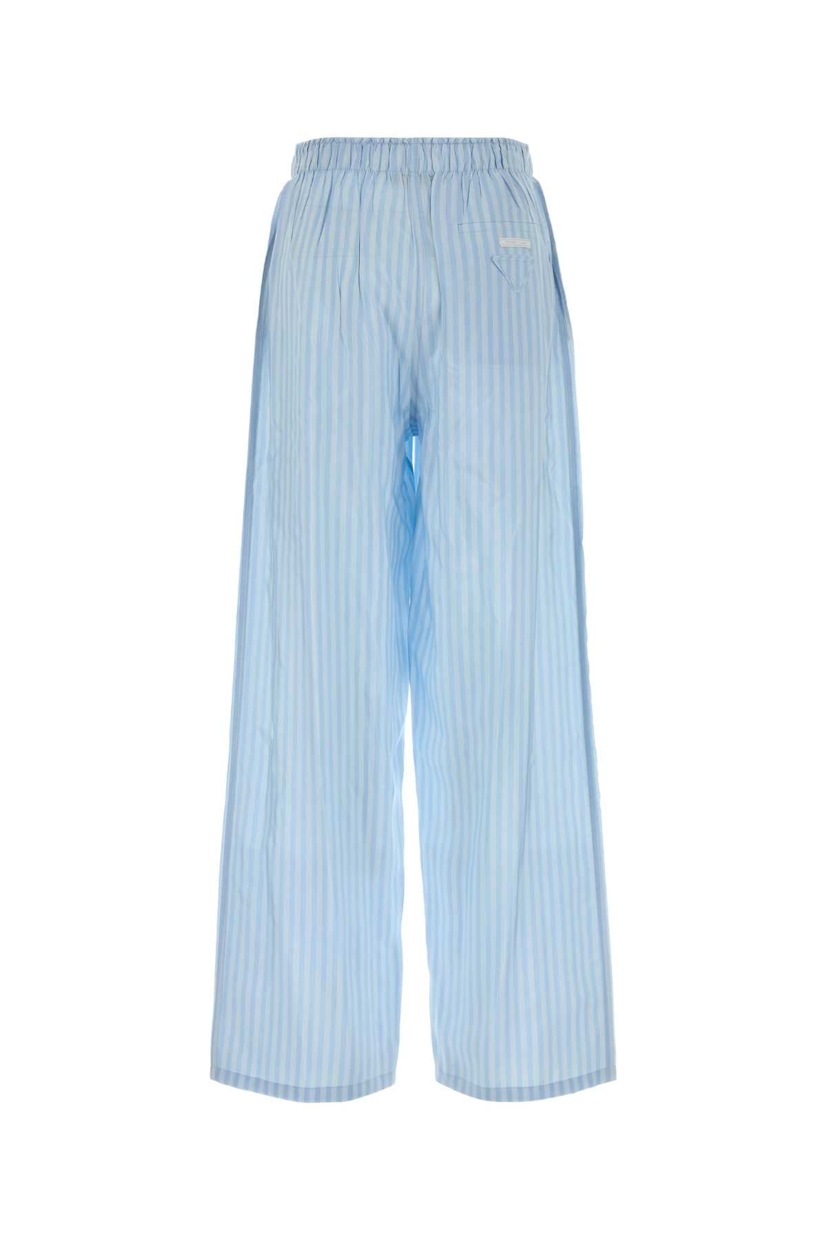 Embroidered Silk Pyjama Pant Celeste Se-trochusniloticus Pantaloni