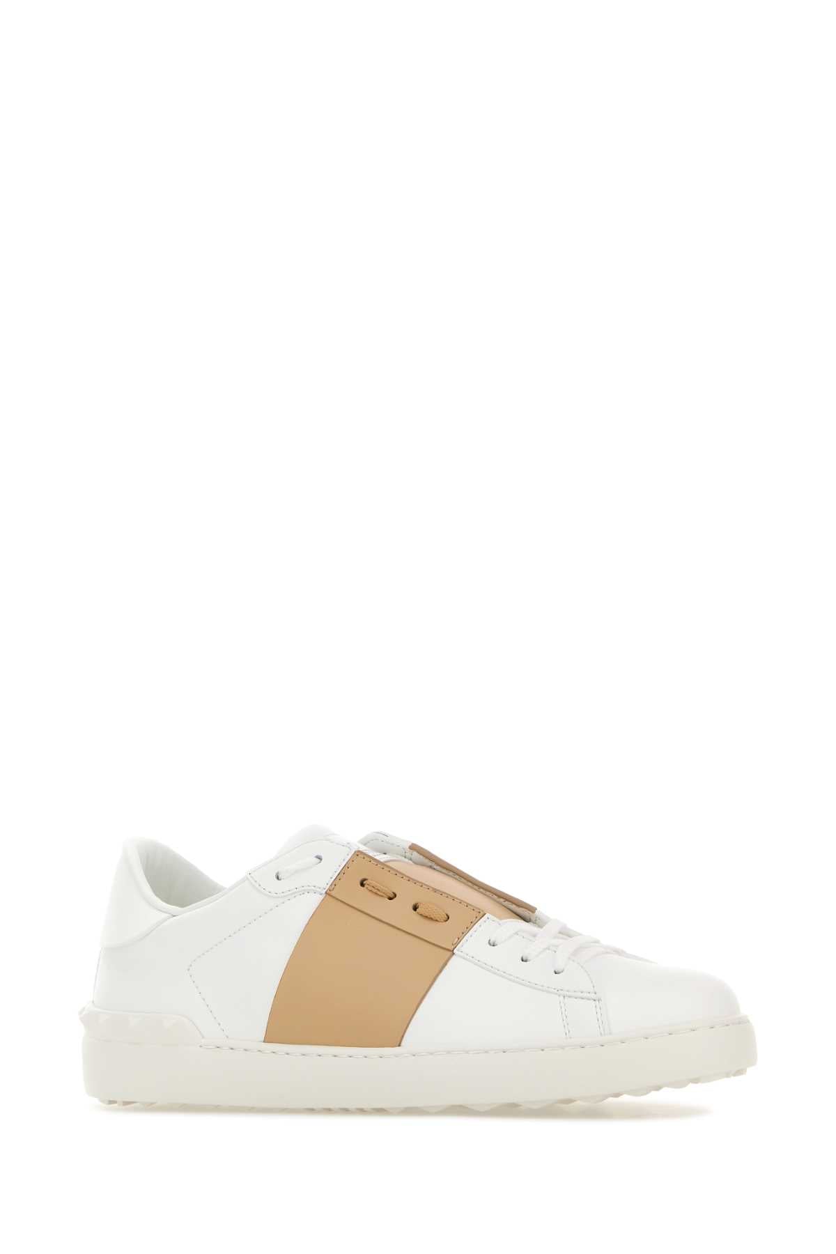 Biancosaharabeigebianco Calf Leather - Bos Taurus Sneaker