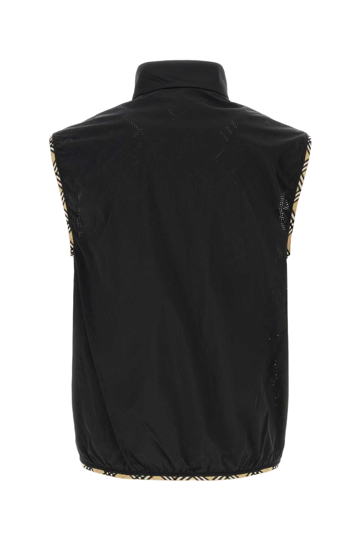 Black Nylon Sleeveless Jacket Exterior: Giacche E Gilet