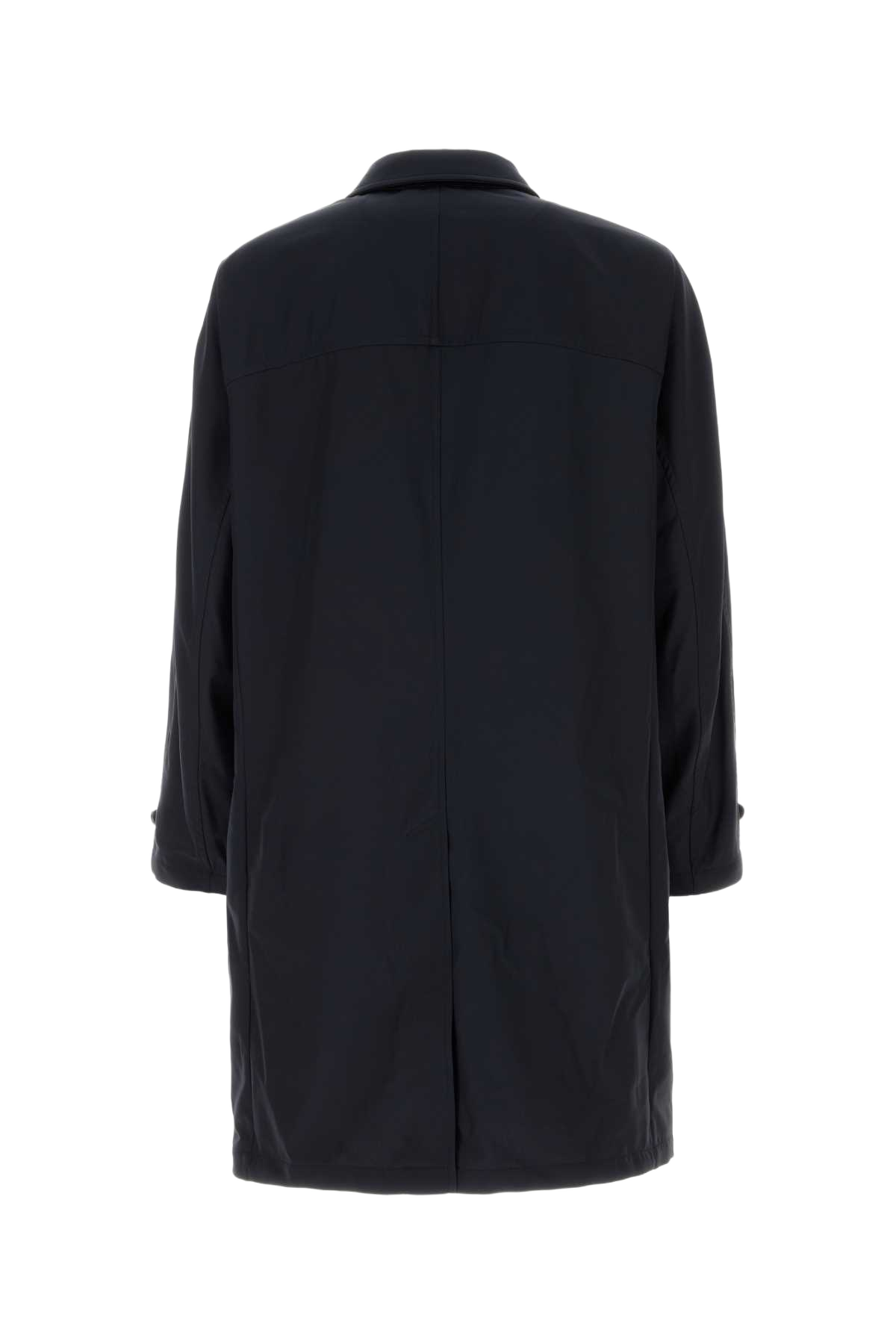 Midnight Blue Silk Overcoat Cappotti