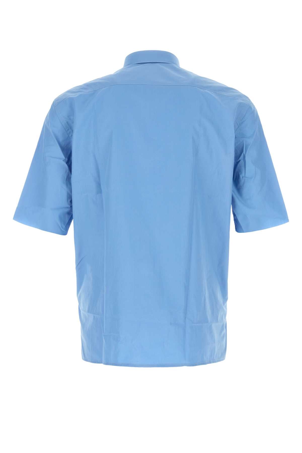 Cerulean Blue Poplin Guardia Shirt Skyblue Exterior: Cotton Camicie