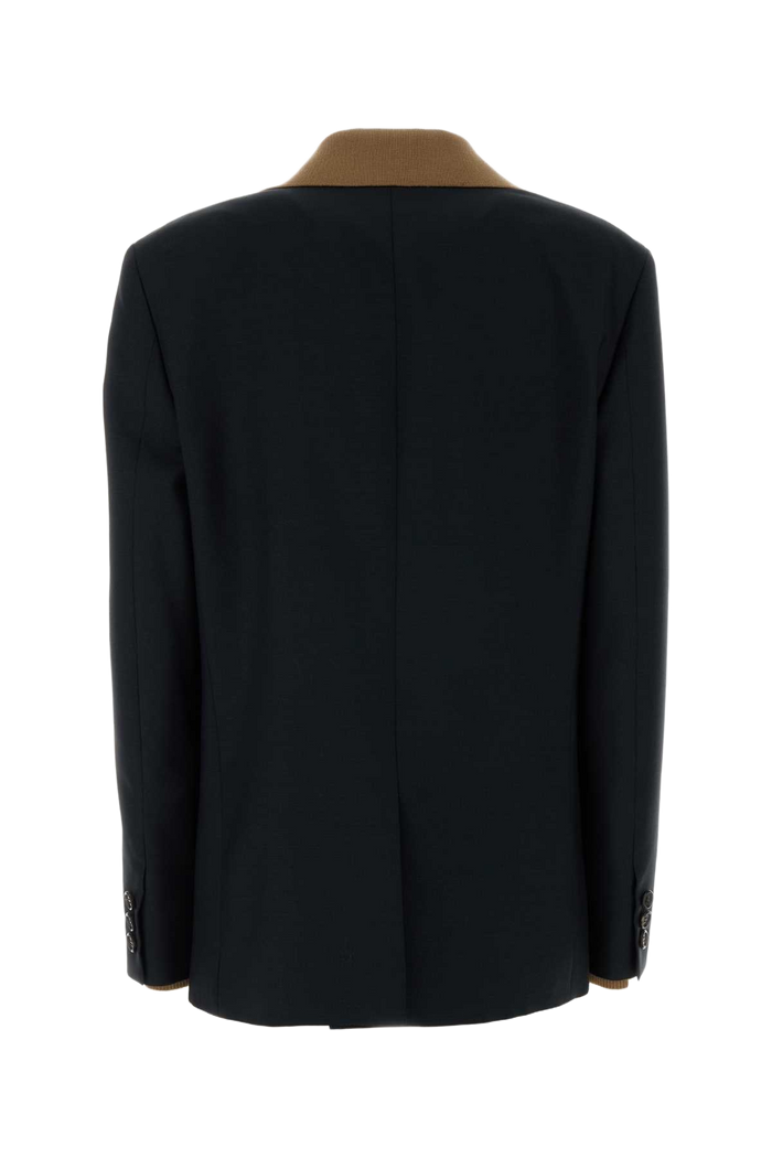 Midnight Blue Mohair Blend Oversize Blazer Divisa Giacche E Gilet