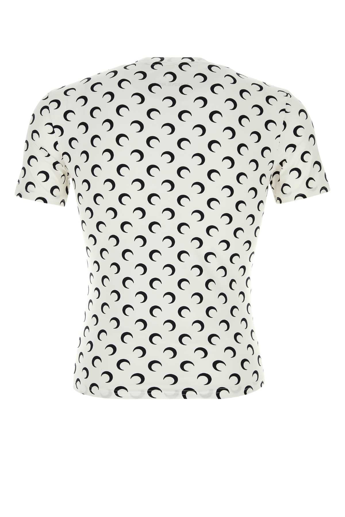 Printed Stretch Nylon T-Shirt Opticalwhite Exterior: Elastane Maglie