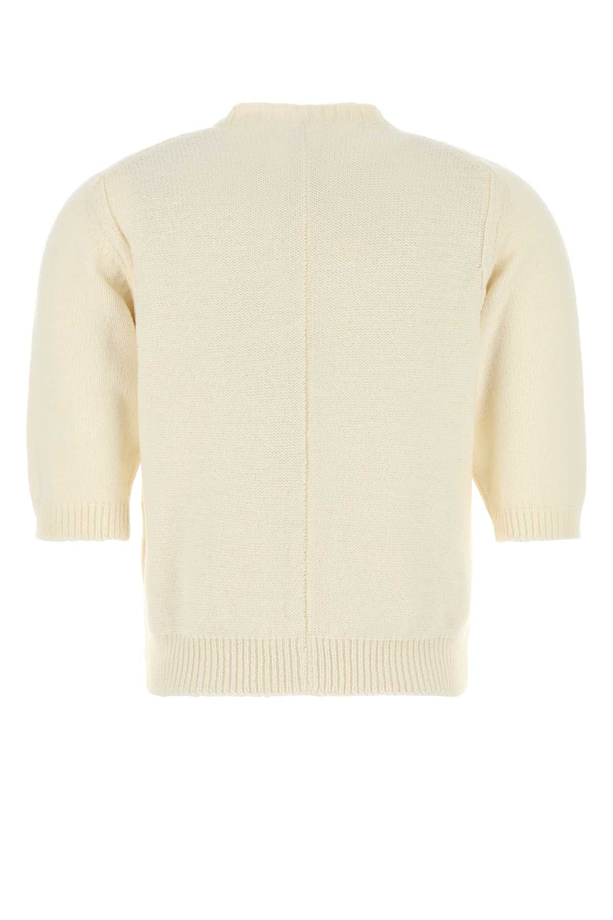 Ivory Wool Sweater Chalk Exterior: Maglieria