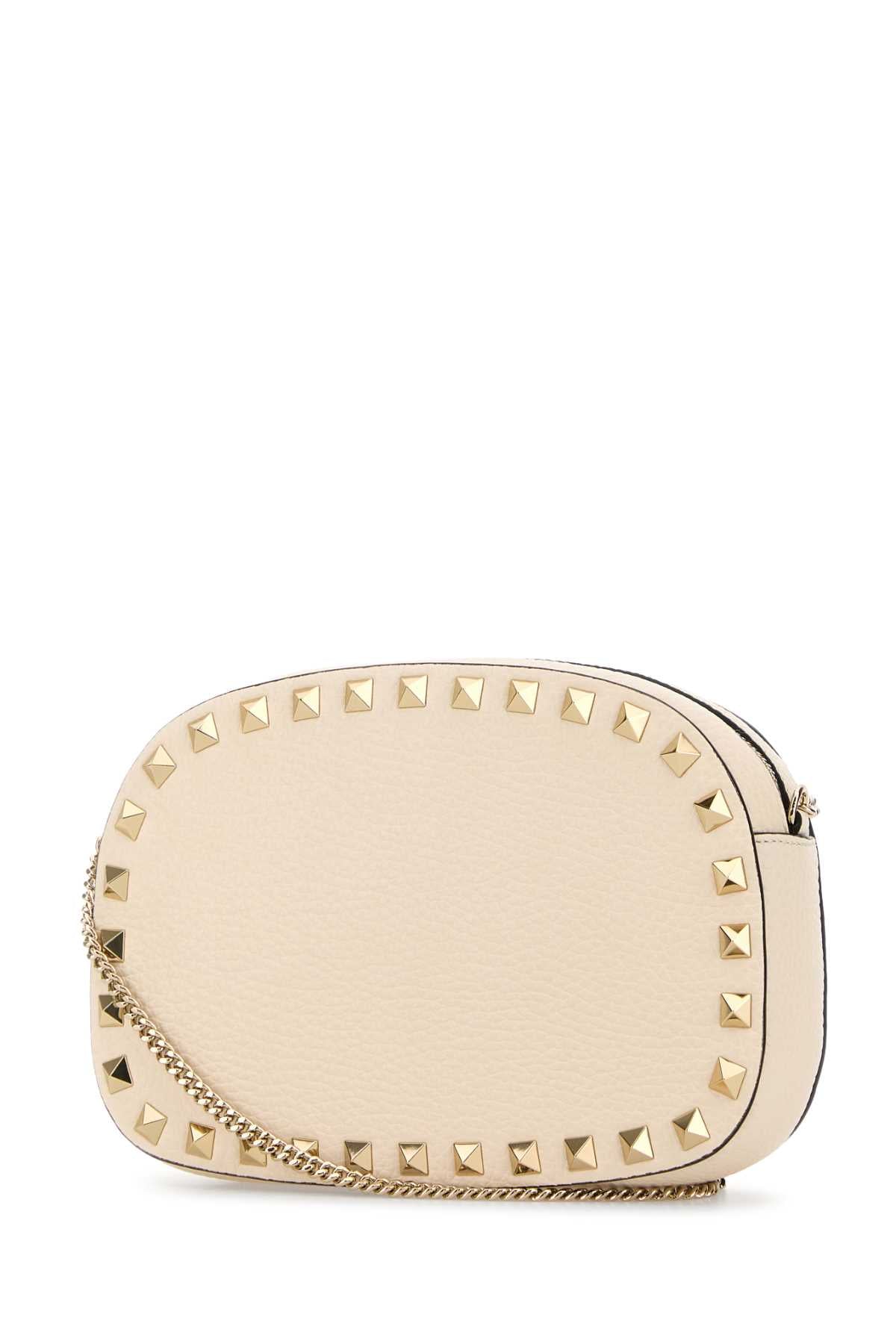 Ivory Leather Rockstud Crossbody Bag Lightivory Calf - Bos Taurus Borse A Tracolla