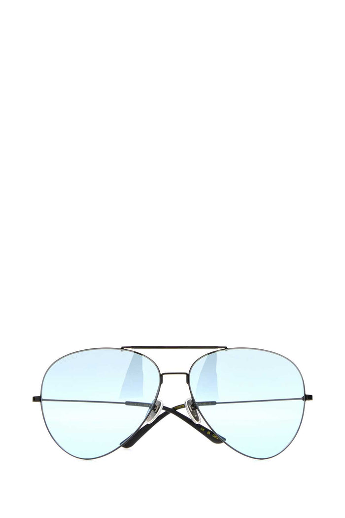 Black Metal Pilot Sunglasses Blackblacklightblu Exterior: Occhiali Da Sole