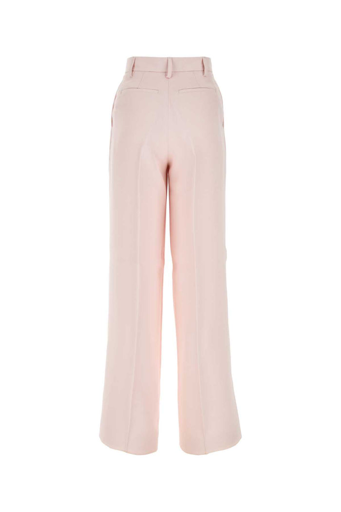 Light Pink Viscose Wide-Leg Pant Exterior: Pantaloni
