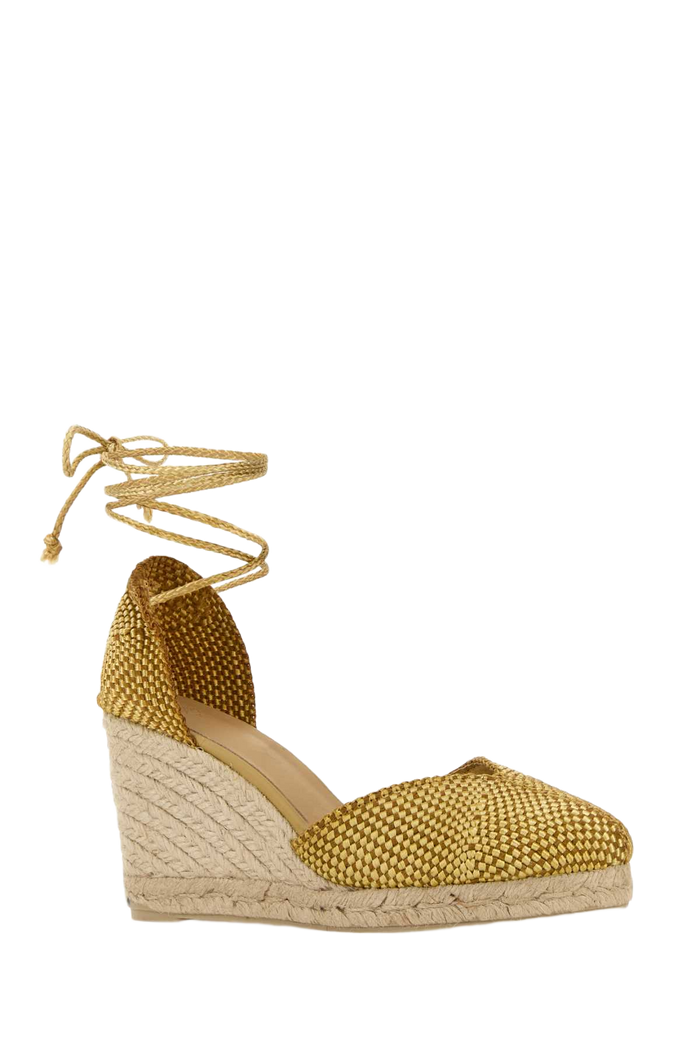 Two-Tone Fabric Cora Wedges Ocre Espadrillas