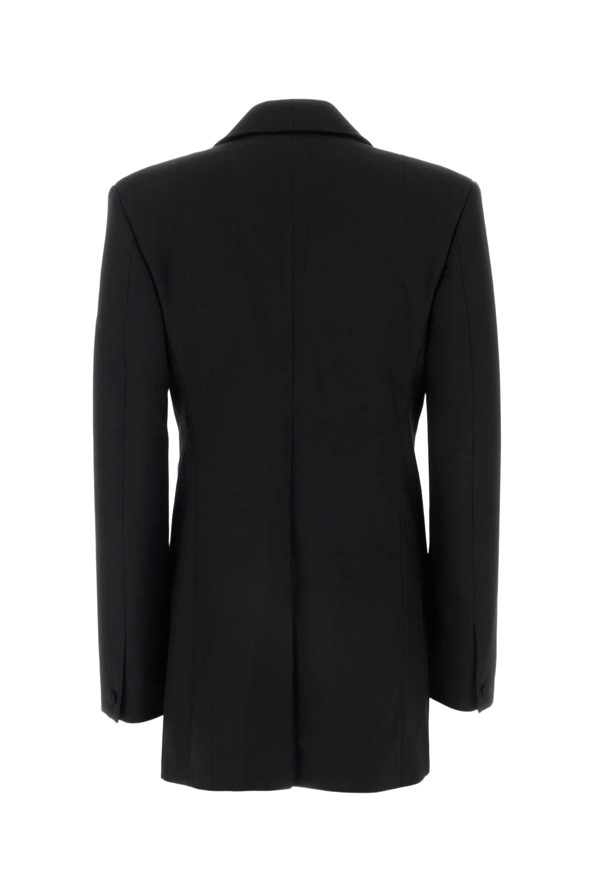 Black Stretch Wool Blend Blazer Giacche E Gilet