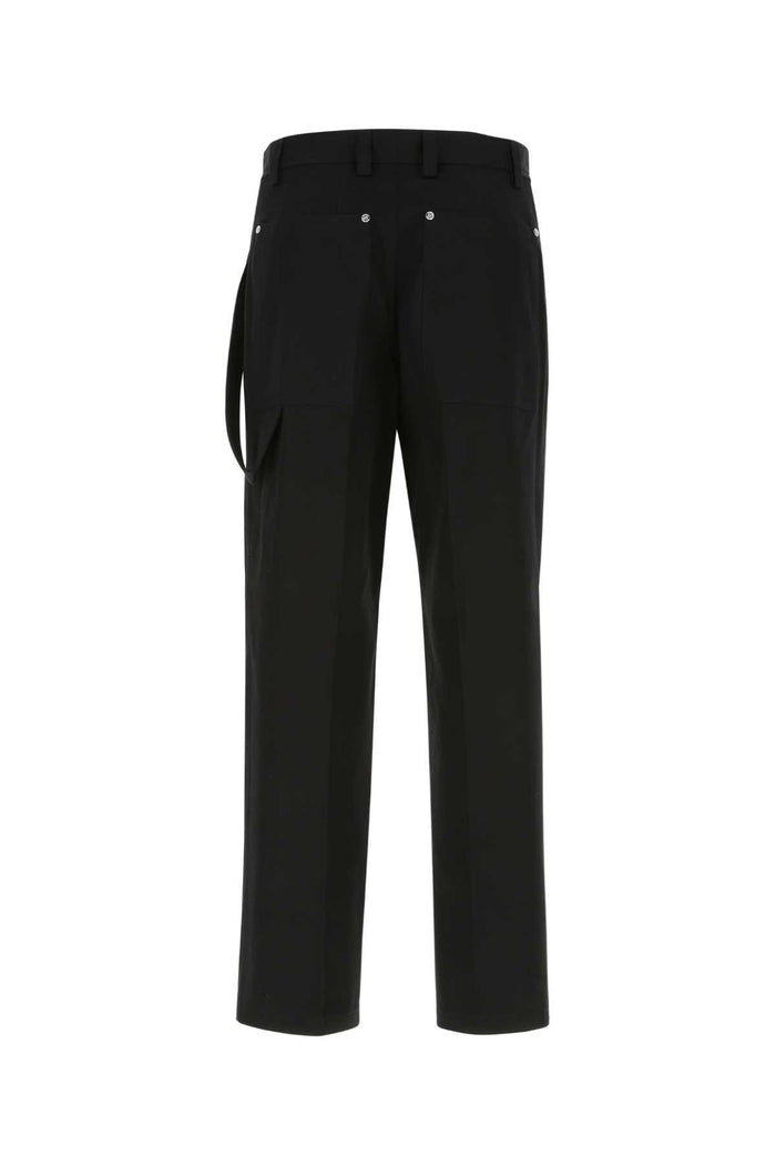 Black Cotton Wide-Leg Pant A1189 Exterior: Pantaloni