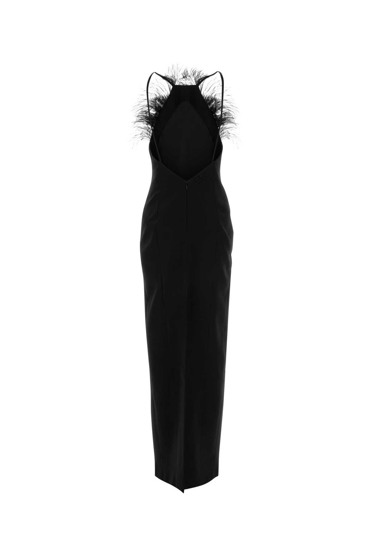 Black Stretch Cady Long Dress Abiti