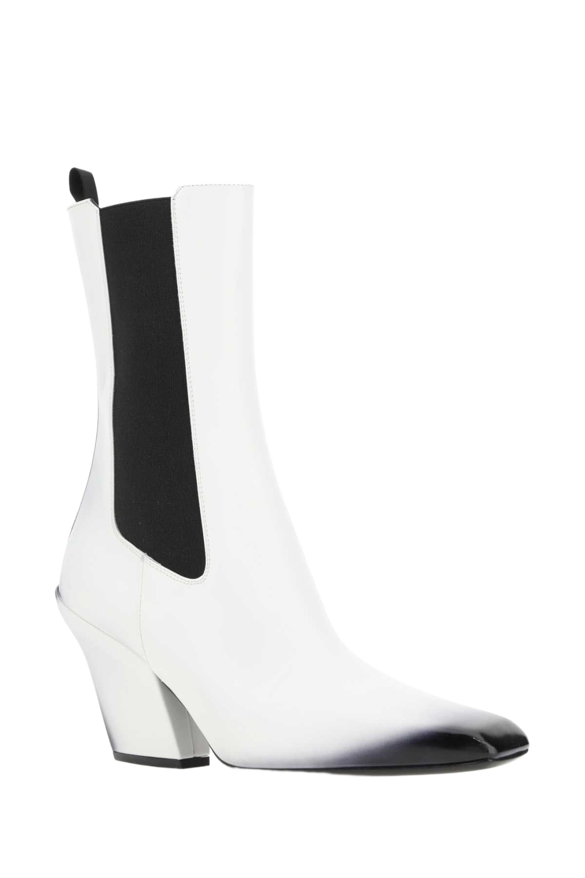White Leather Ankle Boots F0009 Stivali