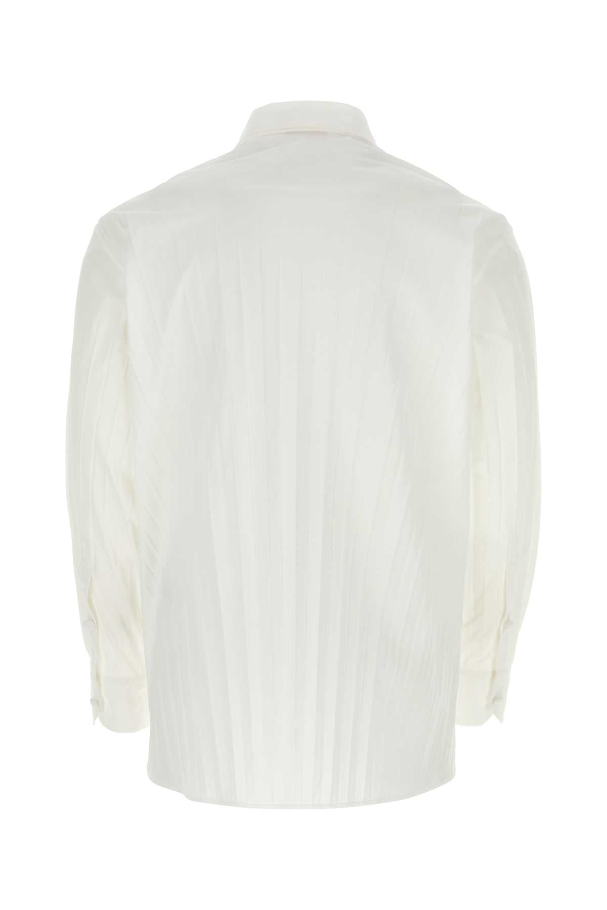 White Tech Nylon Oversize Shirt Exterior: Camicie
