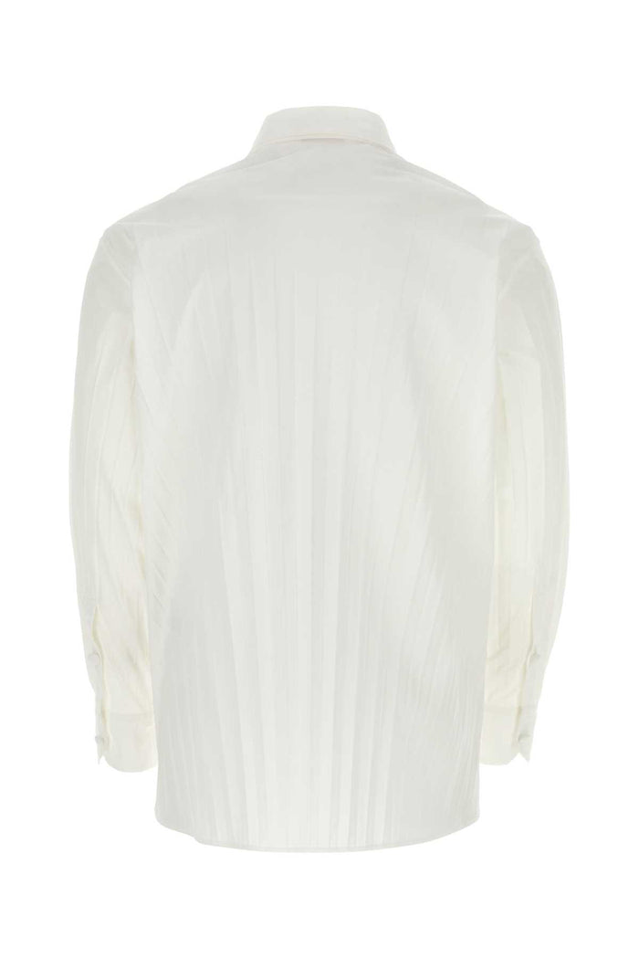 White Tech Nylon Oversize Shirt Exterior: Camicie