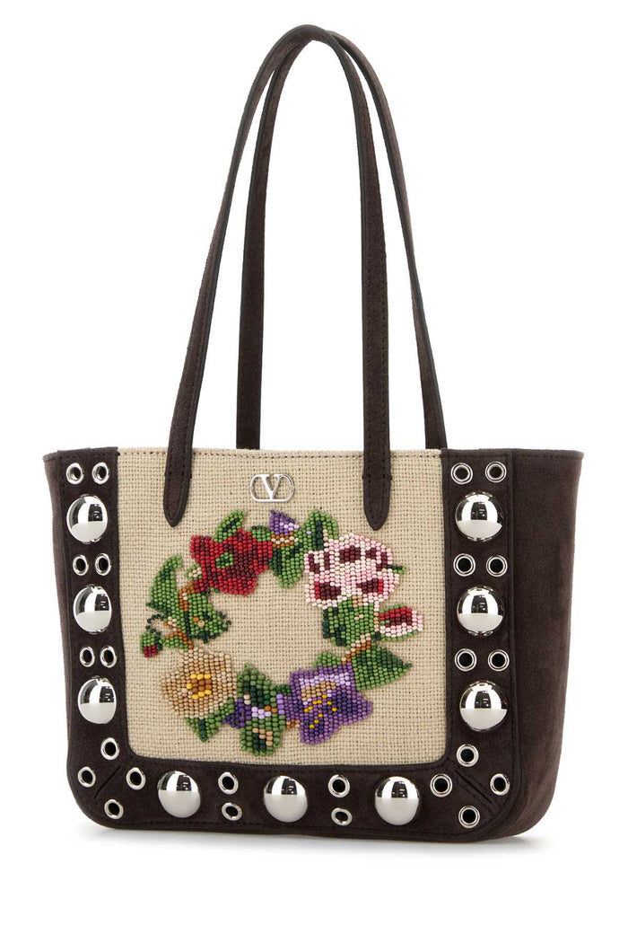 Brown Suede Nellcãte Shoulder Bag Multicolortestadimoro Cowhide - Bos Taurus Borse A Mano