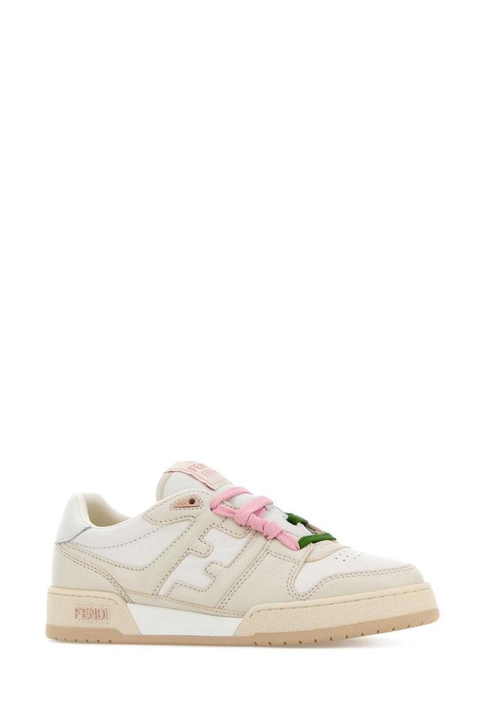 Multicolor Leather Fendi Match Sneakers Porcellana+ultrawhit