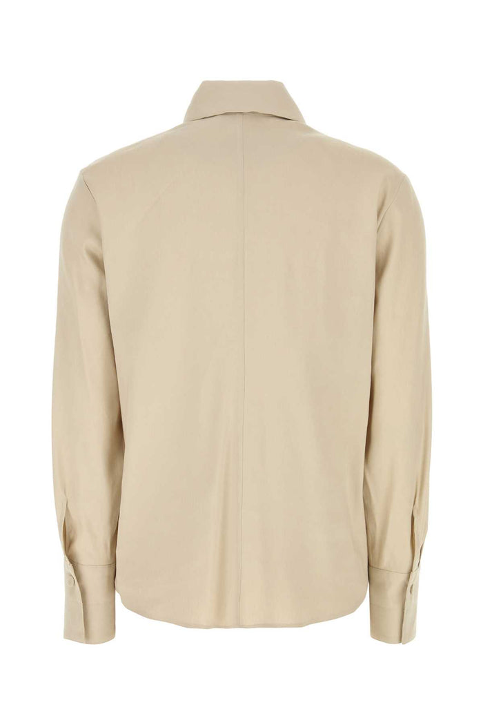 Sand Linen Blend Badesse Shirt Sabbia Camicie
