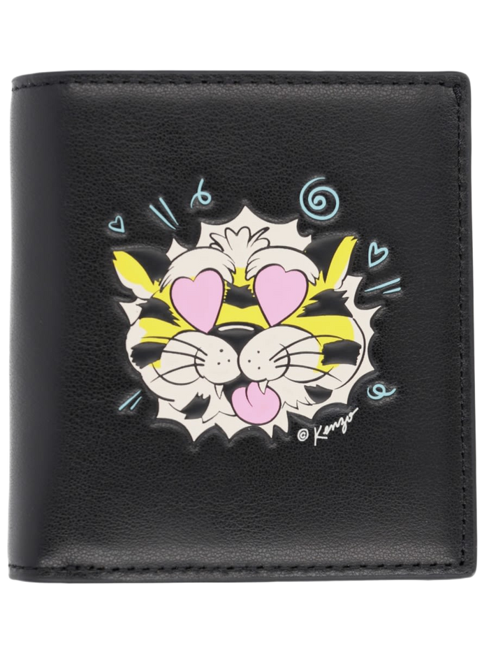 Kenzo Wild Tiger Mini Wallet Black Leather