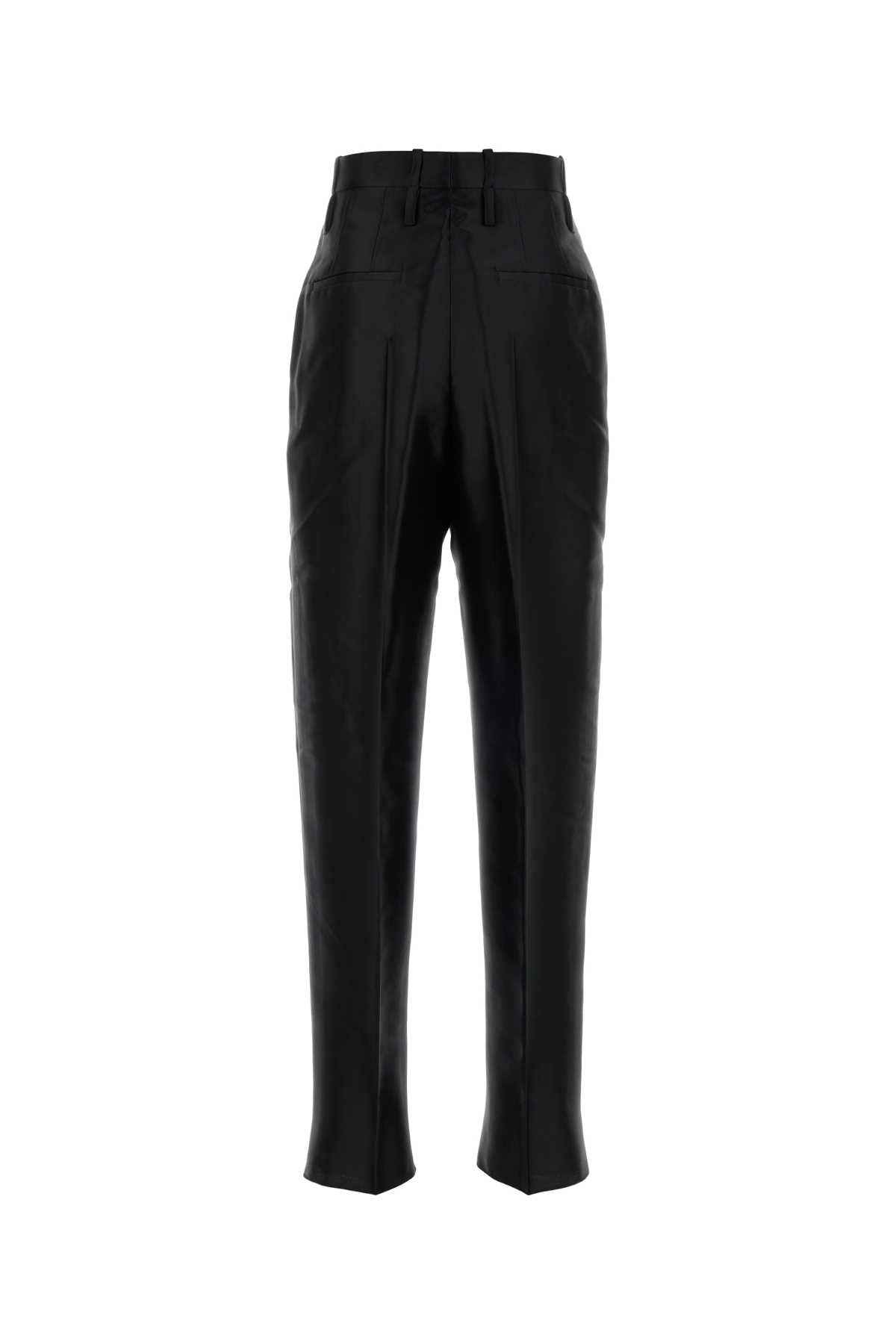 Black Exterior: Viscose Cotton Silk Pantaloni